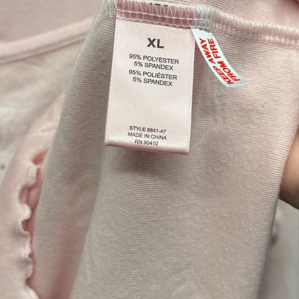 Juicy Couture velour, light pink pajama top with small rhinestones , XL - Picture 6 of 9